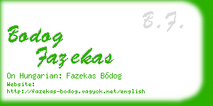 bodog fazekas business card